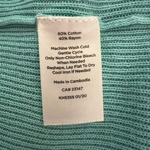 Talbots Sweater Womens Small Blue Short Sleeve Lightweight Knit Basic Minimalist - Picture 7 of 7